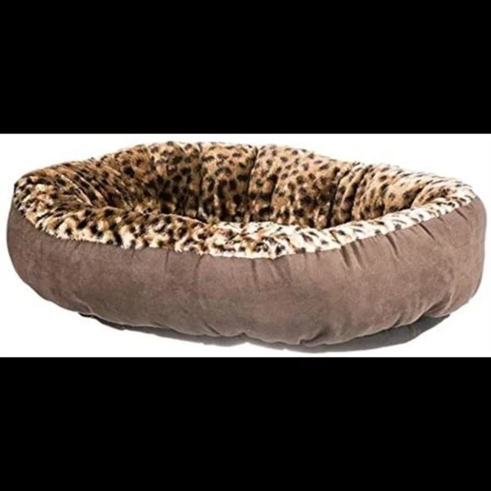 Pet Round Animal Print Pet Bed for Small Dogs and Cats 18-inch by 18-inch